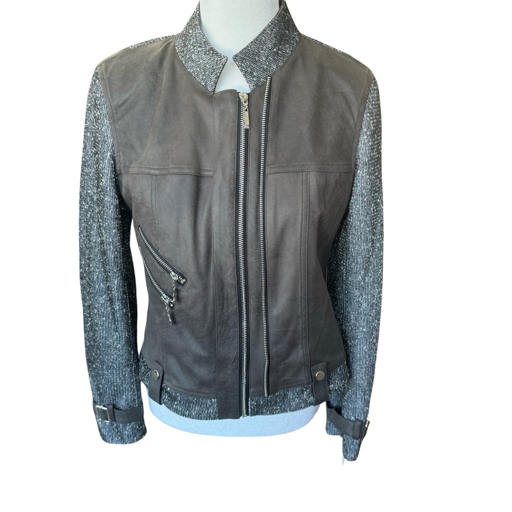 (NWT) Stunning Luxury Insight Brand Leather & Embellished Jacket Size 2